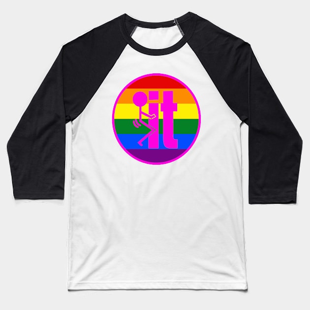 F IT - Rainbow Flag Baseball T-Shirt by  The best hard hat stickers 